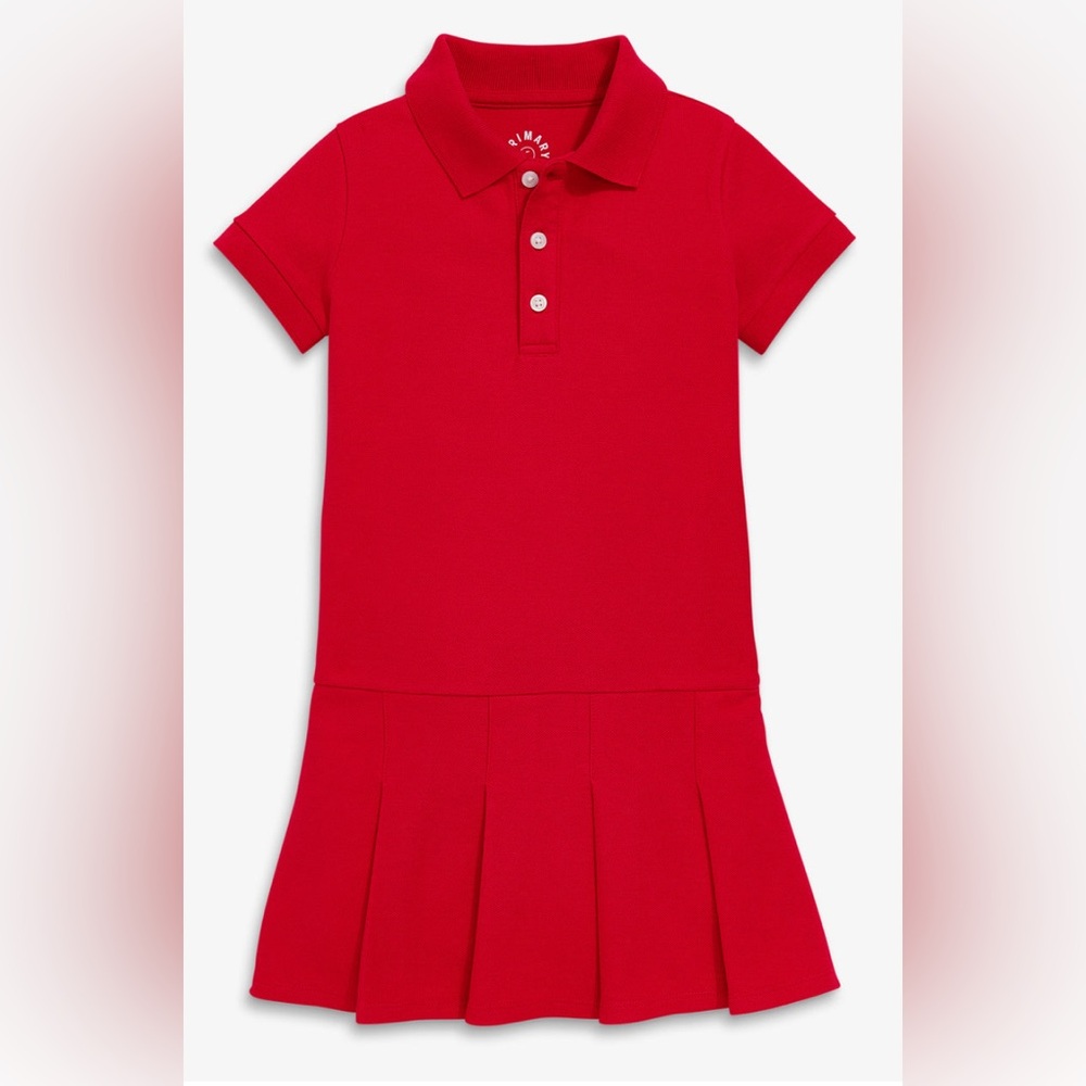 Primary Kids Short Sleeve Pique Polo Dress Size 6-7